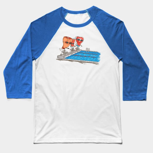 Swim Meat Baseball T-Shirt by Made With Awesome